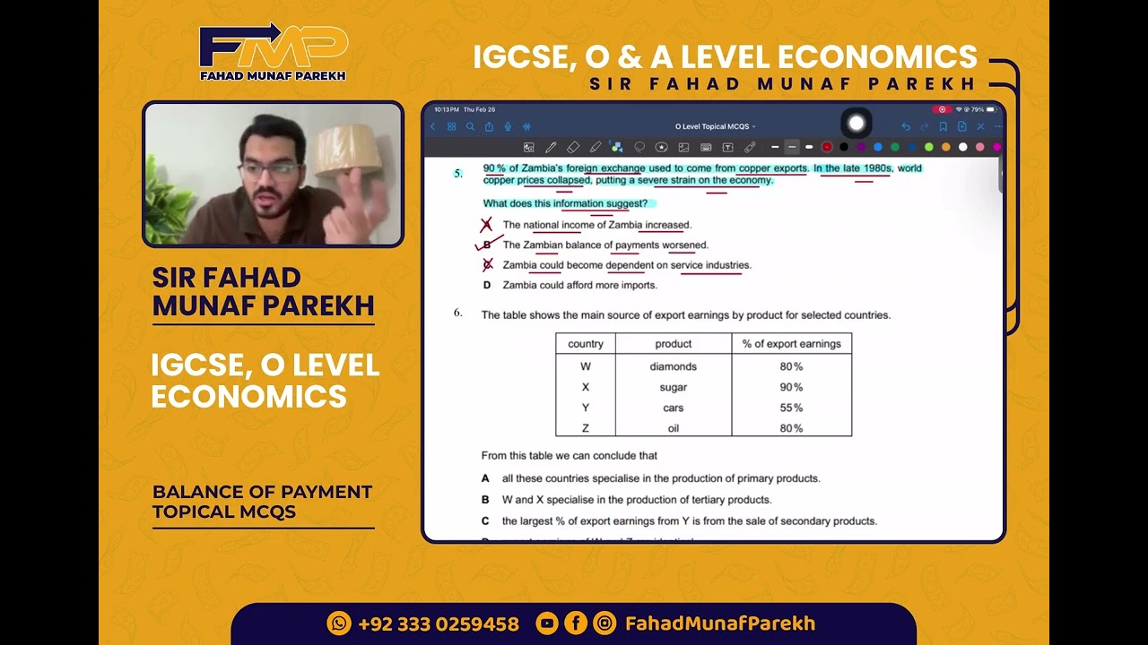 Balance of Payment Topical MCQS Paper 1 | IGCSE/O Level Economics 2281/0455 |