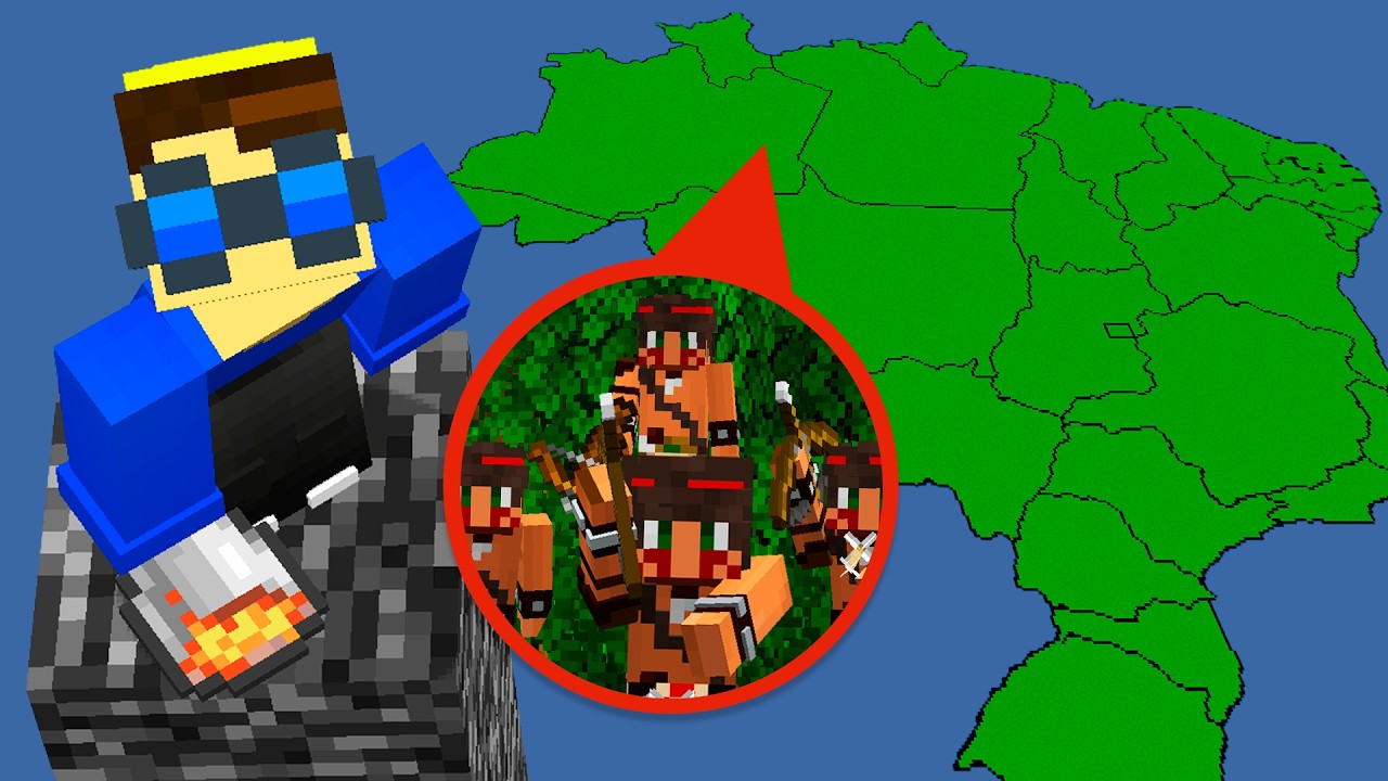 fiz 300 JOGADORES viverem a AMAZONIA no MINECRAFT