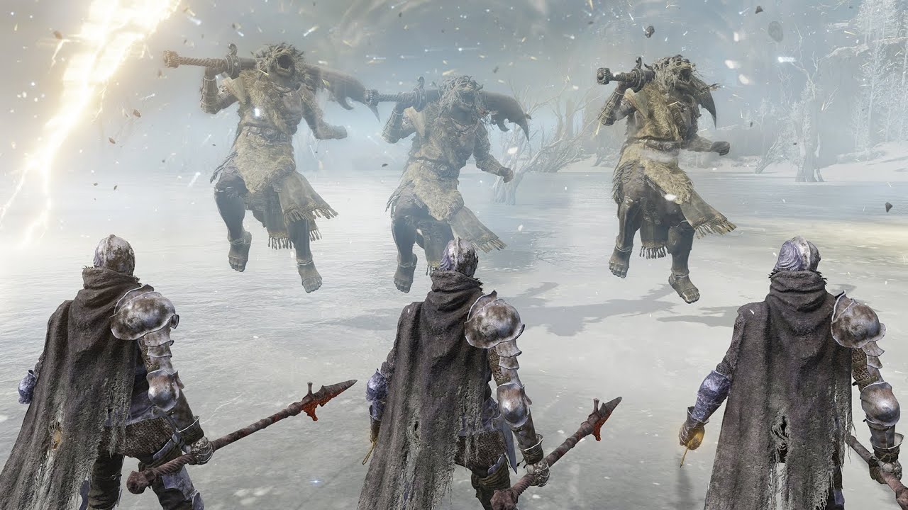 Divine Beast Warrior Trio Vs 3 Knights - Elden Ring Shadow of the Erdtree