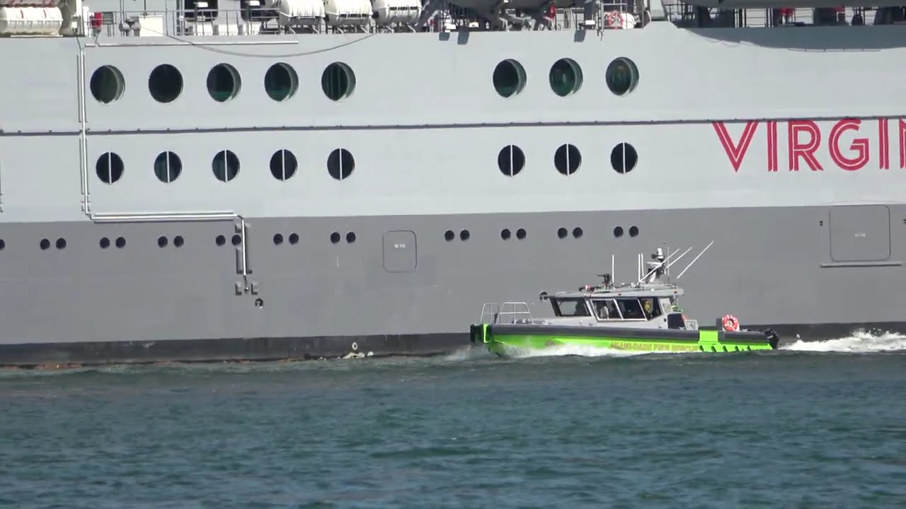 Miami-Dade Fire Rescue Fire Boat 73 Responded Port Of Miami.
