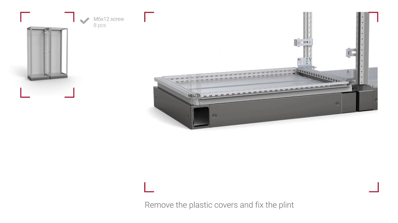 Plinth combining profiles, PCP - for bayed enclosures
