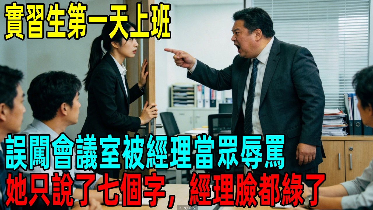 實習生第一天上班誤闖會議室被經理當眾辱罵，她只說了七個字，經理臉都綠了#情感故事 #故事頻道 #感人壹幕#溫情#溫情故事#正能量#故事#情感#中老年