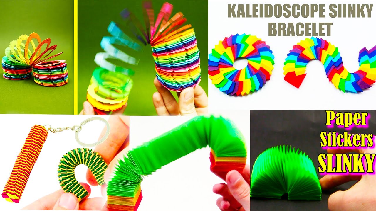 Paper SLINKIES | Origami rainbow slinky easy | Origami spring 🔥 how to make origami