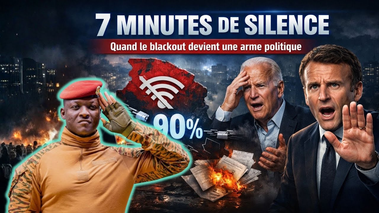 Ibrahim Traoré choqué : 7 minutes de silence numérique, 90 % d’un pays réduit au noir
