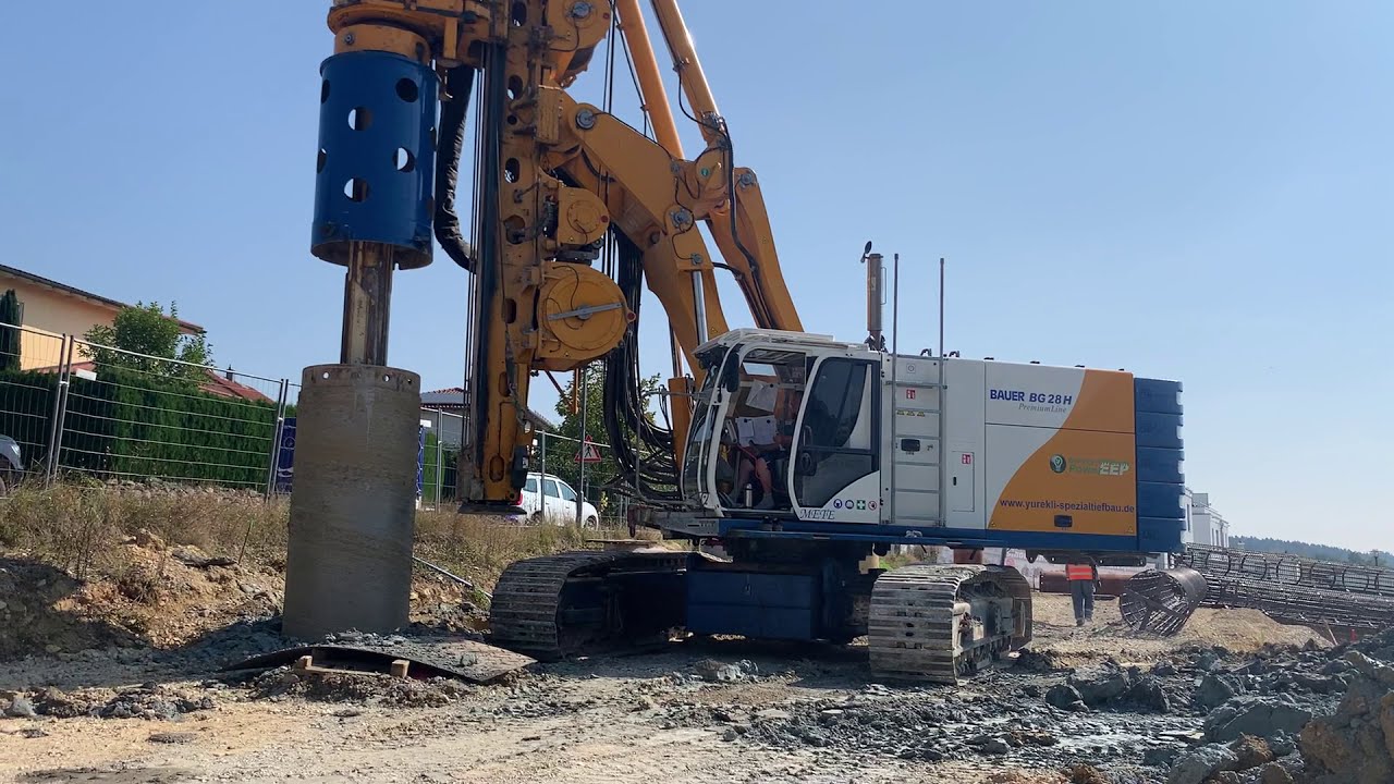 BAUER BG 28 H // Bohrpfalwand // 22 m Bohrtiefe // BAD ABBACH // Y&Uuml;REKLI AHMET SPEZIALTIEFBAU GmbH