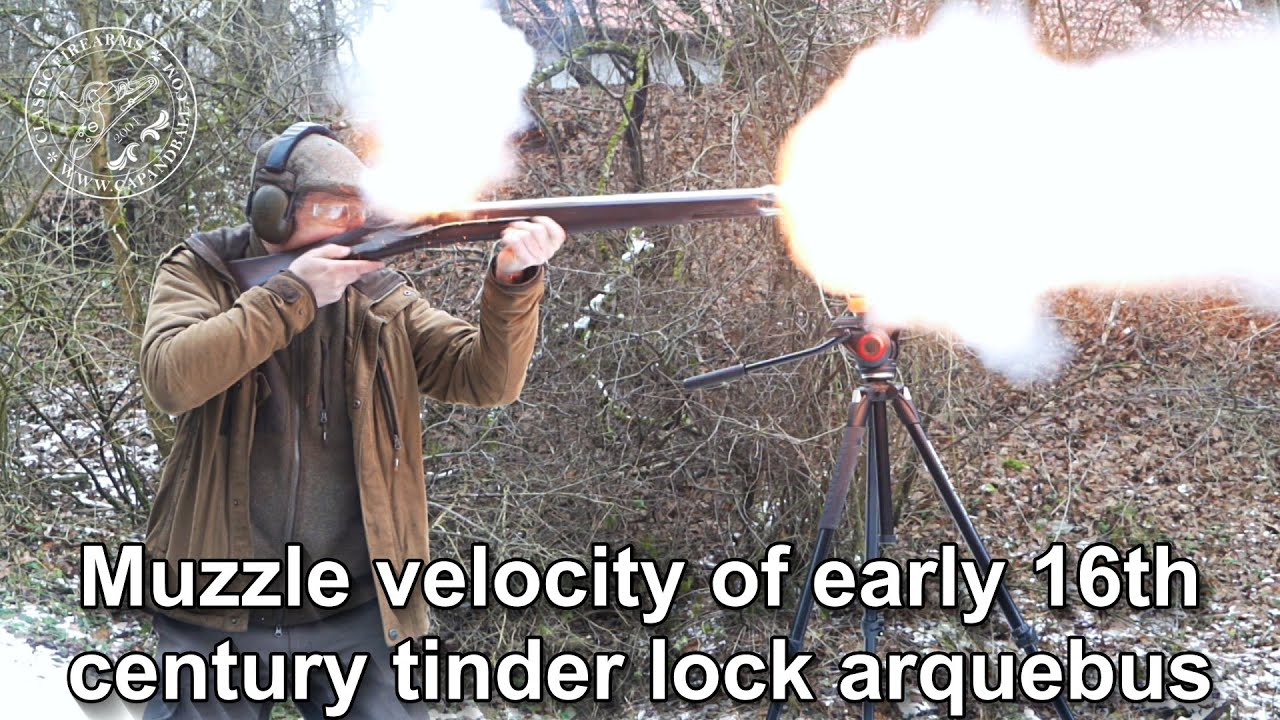 What was the muzzle velocity of an early 16th century arquebus