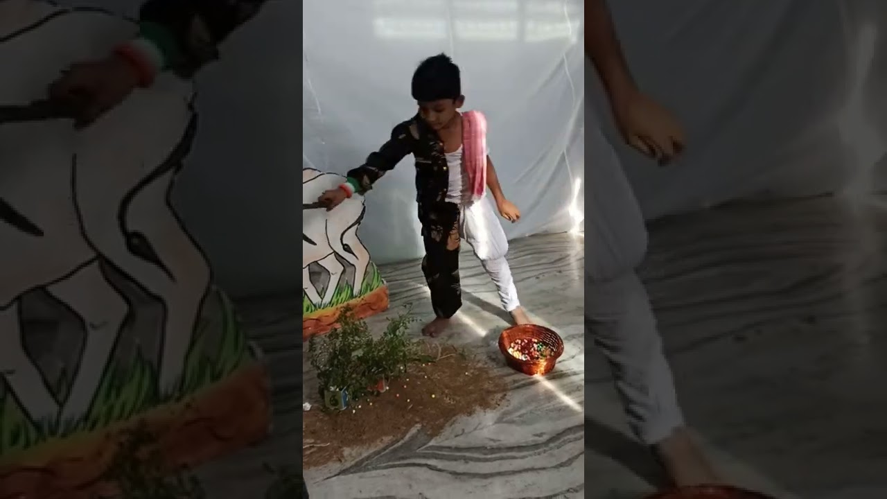 Fancy dress Farmer Soldier in one frame