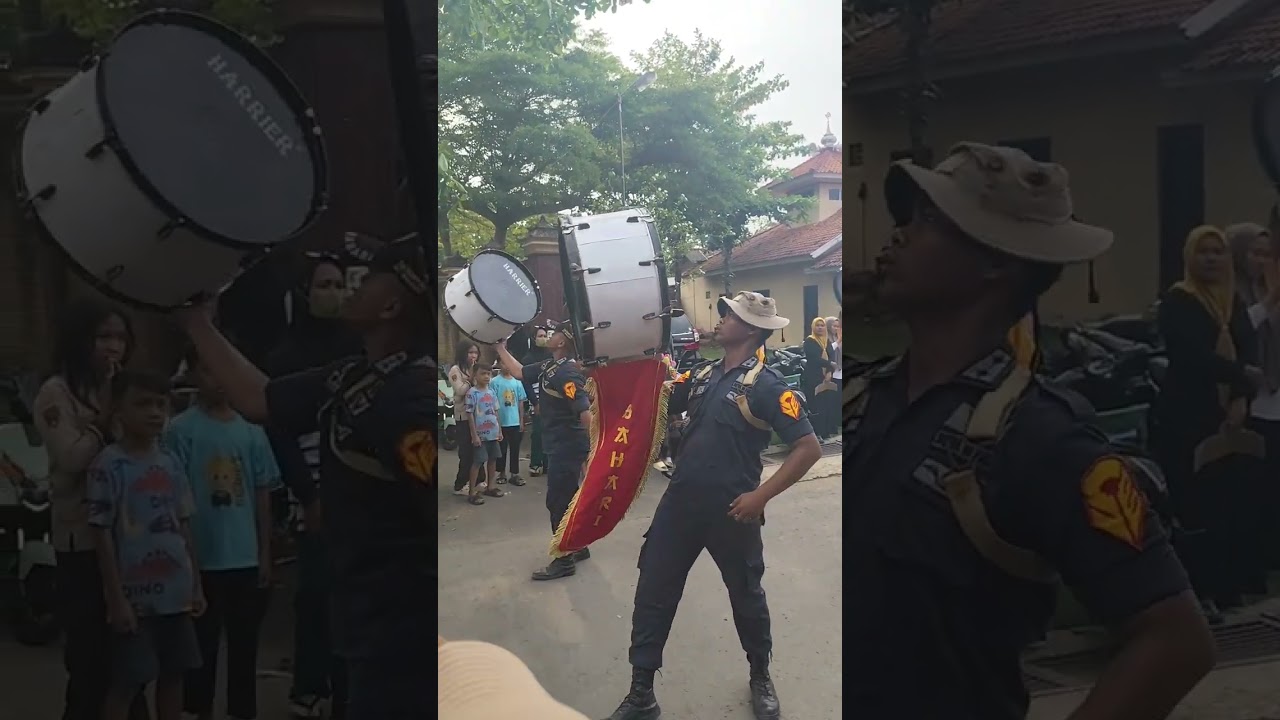 Drumband banyak yang nonton dan atraksi putar- putar bagus