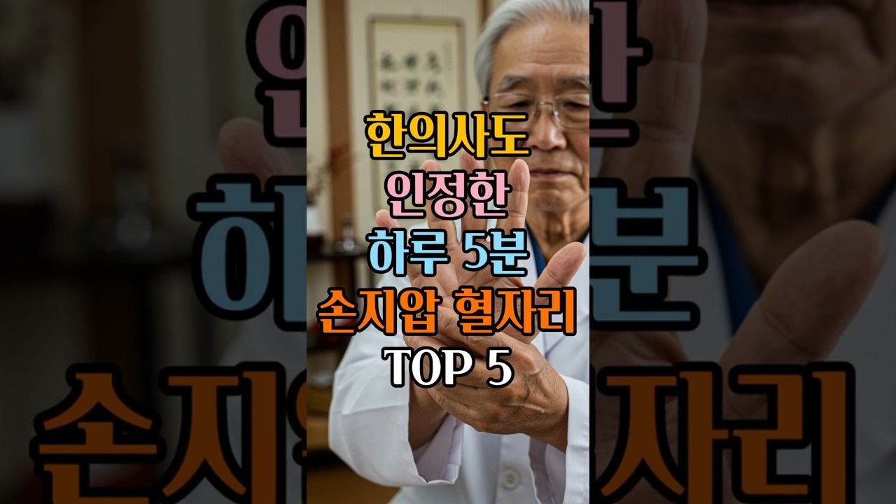 한의사도 인정한 하루 5분 손지압 혈자리 TOP5 #지압법