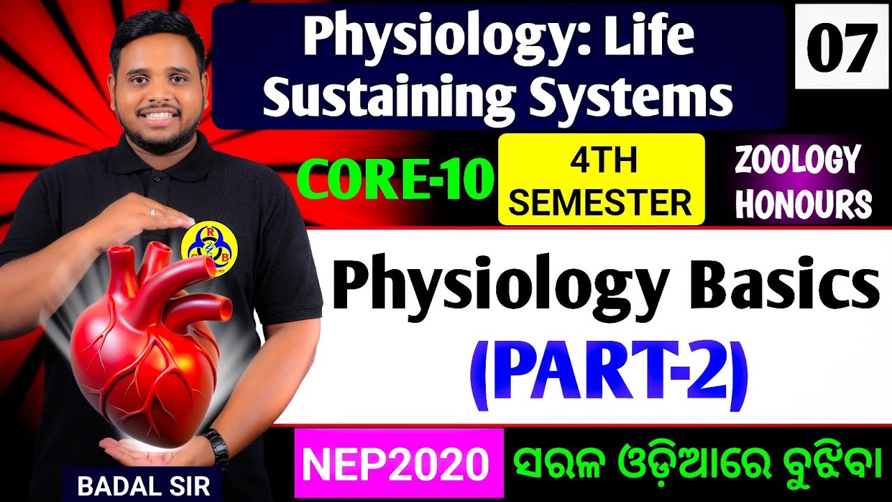 Physiology Basics(PART-2)|Zoology honours Core10|Physiology Life sustaining systems|4th semester 