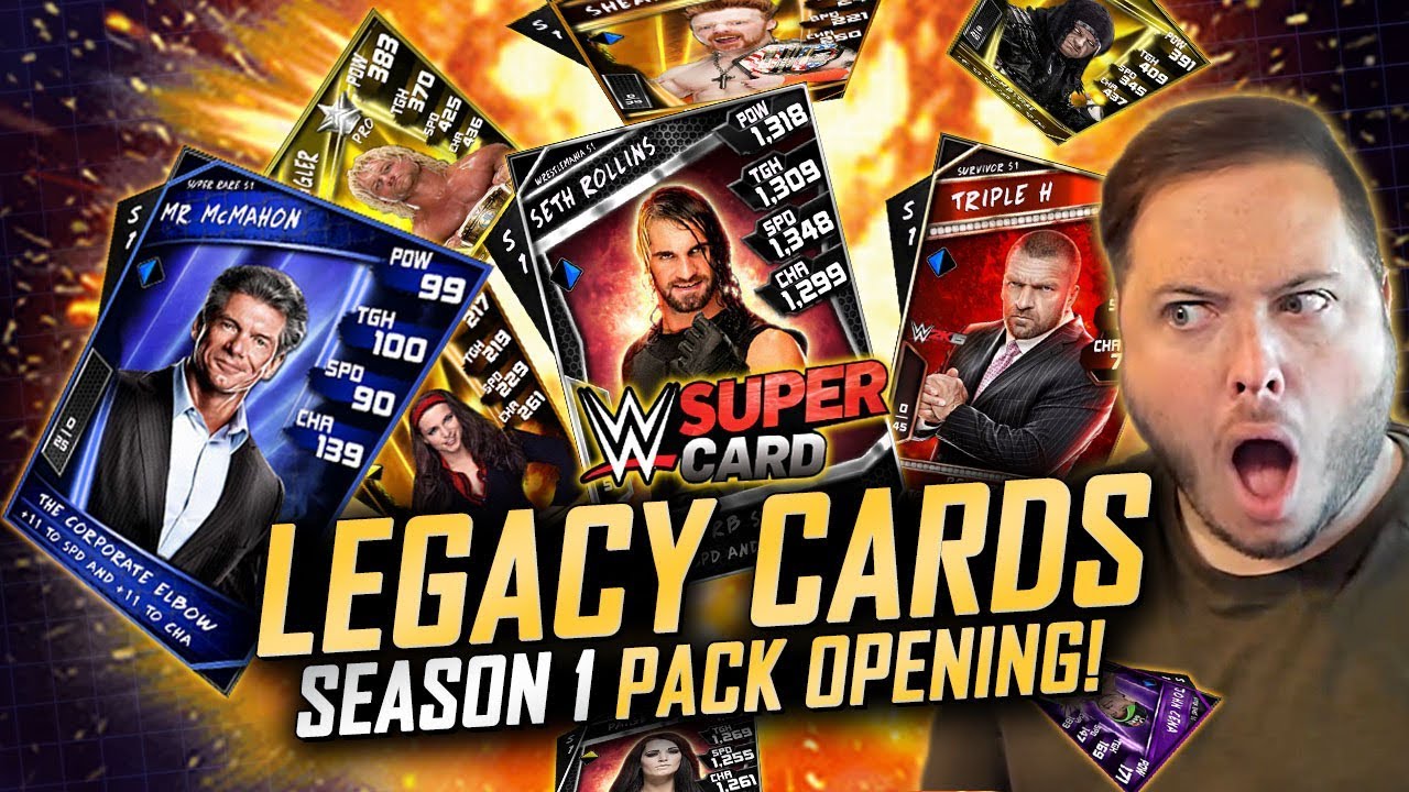 INSANE 50K CREDITS LEGACY PACK OPENING!! CRAZY SEASON 1 CARDS! | WWE SuperCard S6