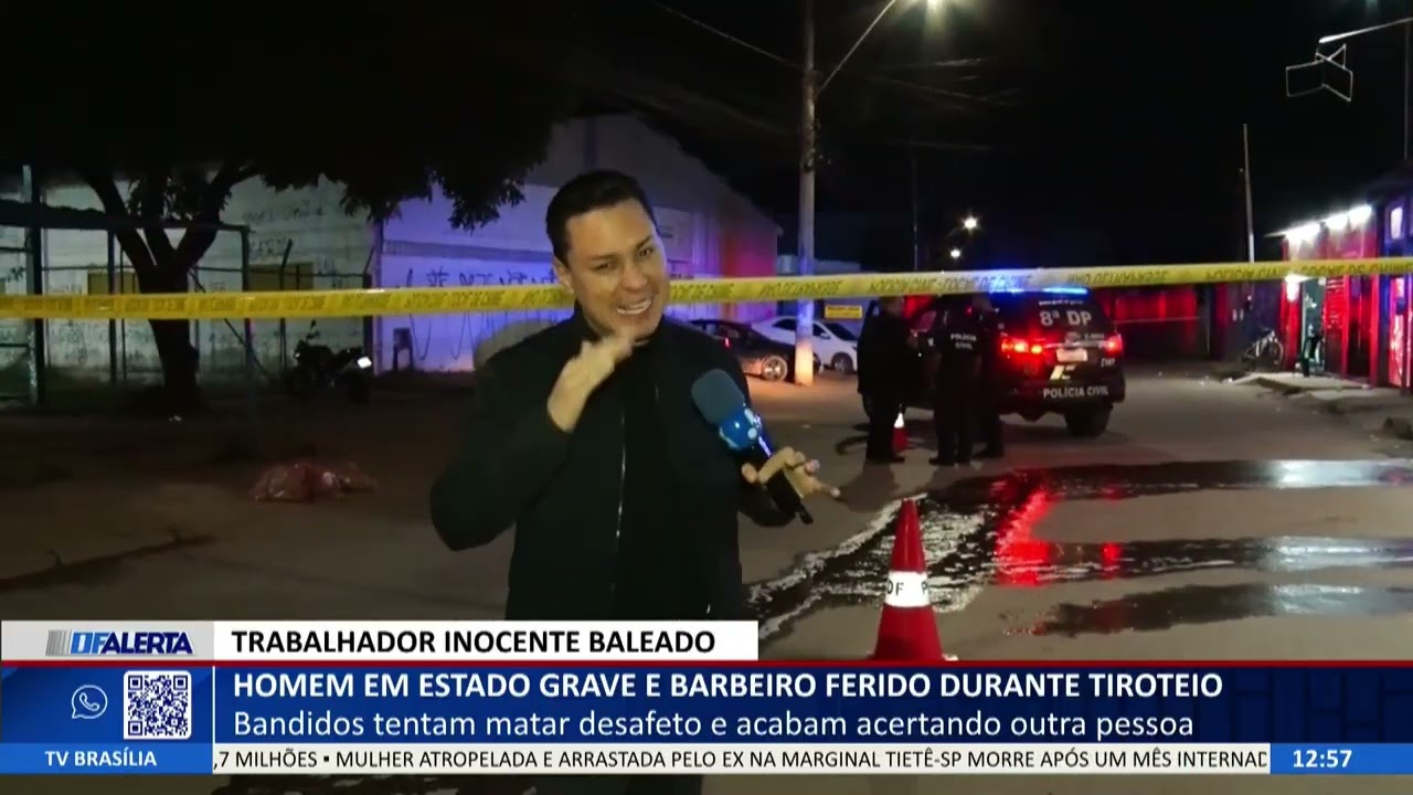 DF ALERTA - Homem em estado grave e barbeiro ferido durante tiroteio