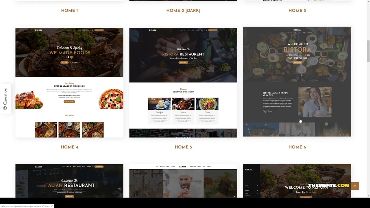 Ristora - Restaurant and Food WordPress Theme menu pizza Easy Create Website