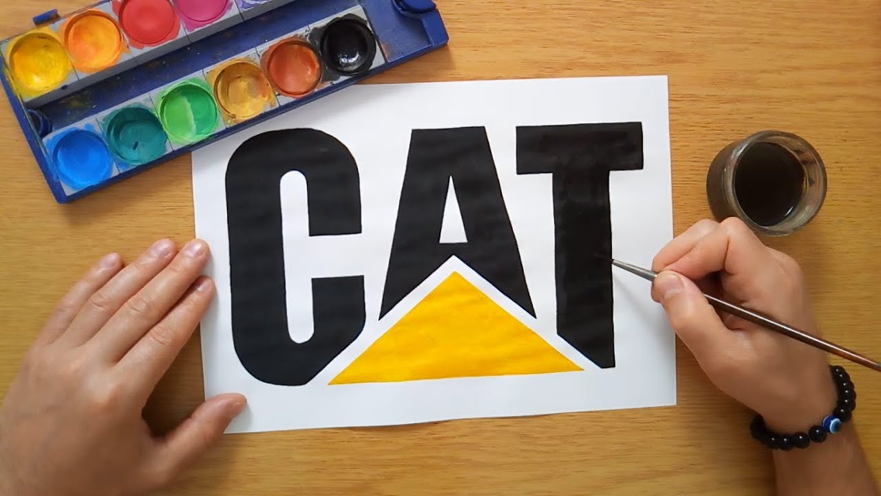 How to draw the Caterpillar logo - CAT logo