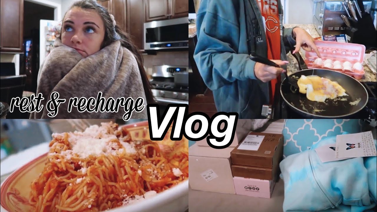 VLOGMAS 18 | resting & recharging, grocery shopping, cooking, unboxing