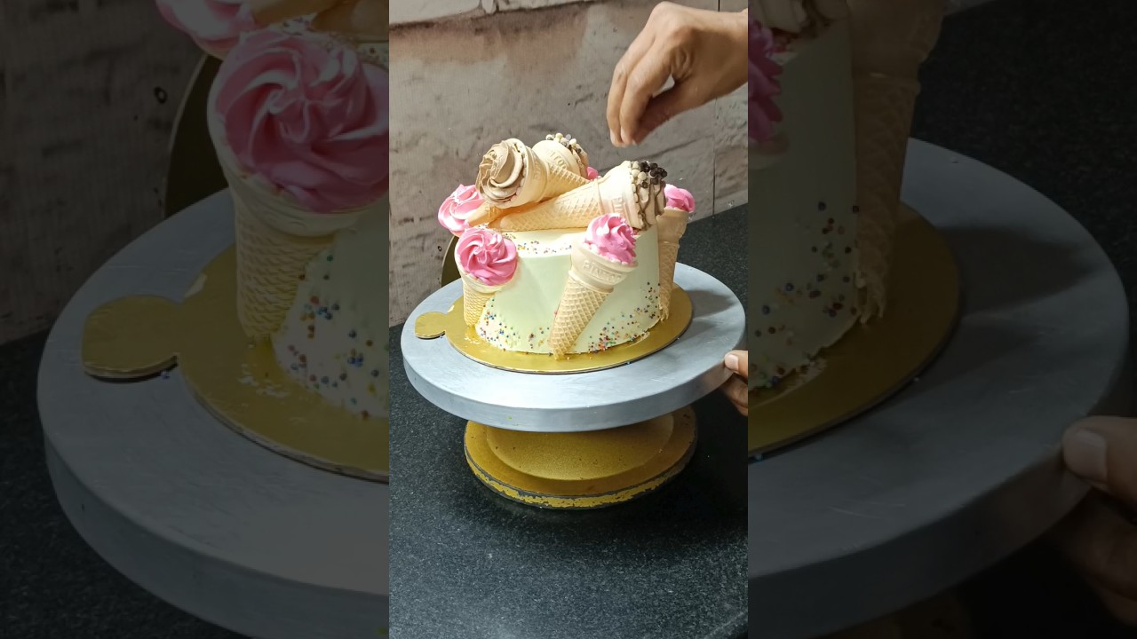 ice cream cone cake|ice Cream lovers #youtubeshorts #cakedecorating #viral #trending #youtube #cakes