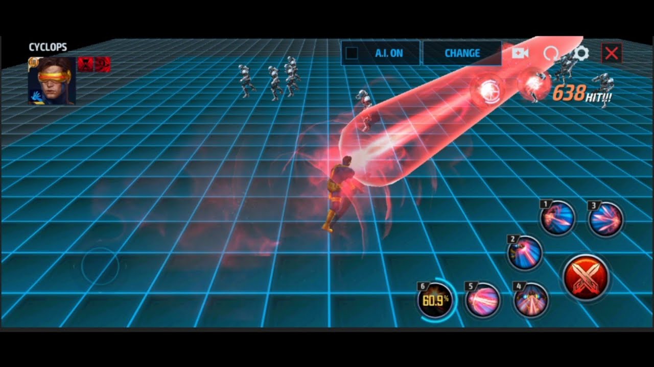 Cyclops in Classic suit skills preview | Marvel Future Fight