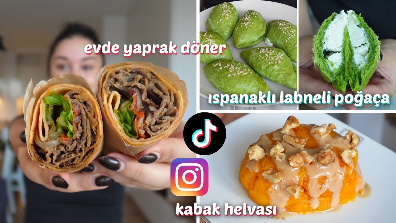 TİKTOK TARİFLERİ | Evde Yaprak Döner, Ispanaklı Labneli Poğaça, Kabak Helvası