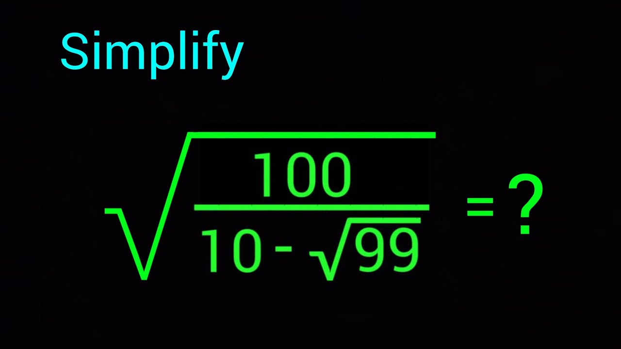 A Nice Square Root Algebra Problem