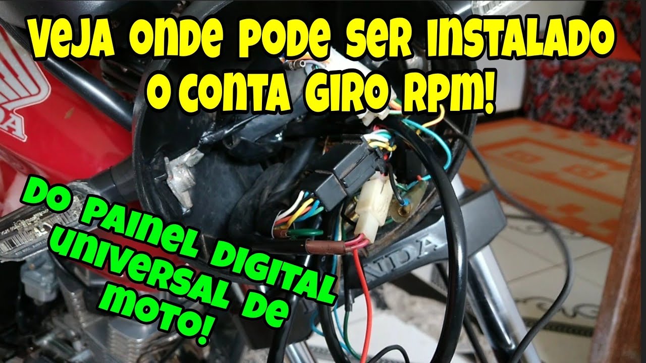 Como e Onde Instalar o Conta Giro rpm do Painel Digital Universal Cg 150!
