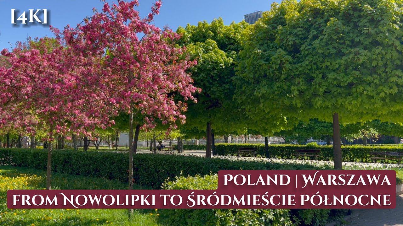 Walk in the Warsaw (Poland). 4K City Walk. From Nowolipka to Śródmieście Północne