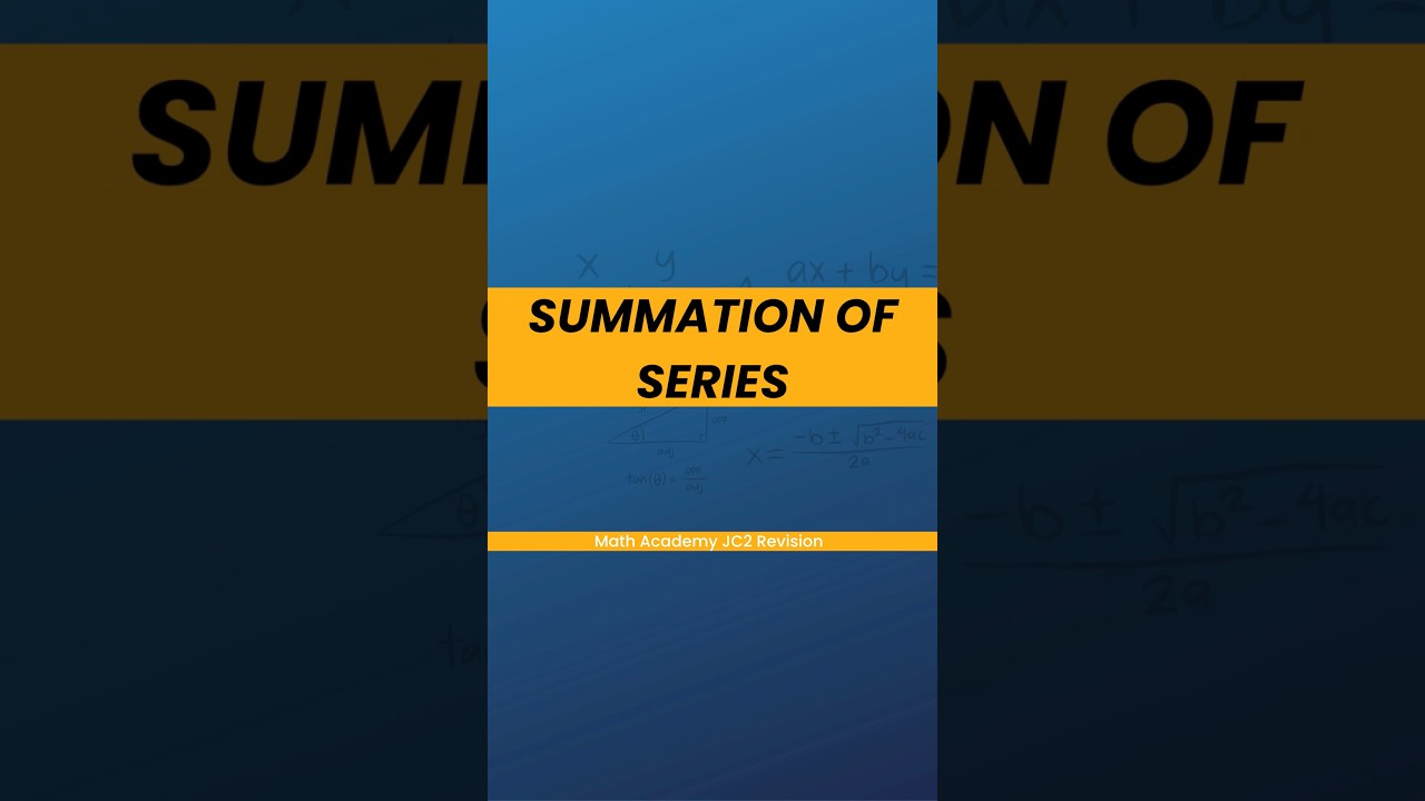 H2 Maths Tuition | How to Apply Known Series Formulas in Summation Questions (JC Revision)