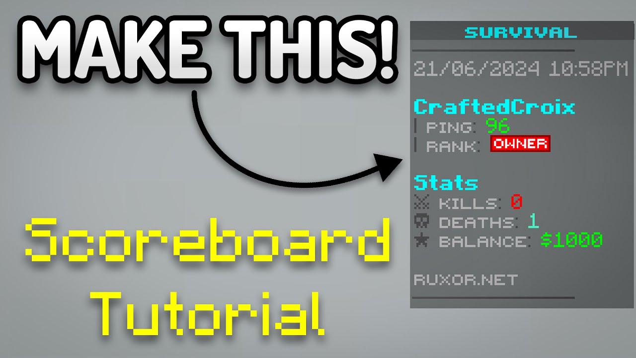 Design an Awesome SCOREBOARD for your Minecraft Server! Scoreboard Tutorial