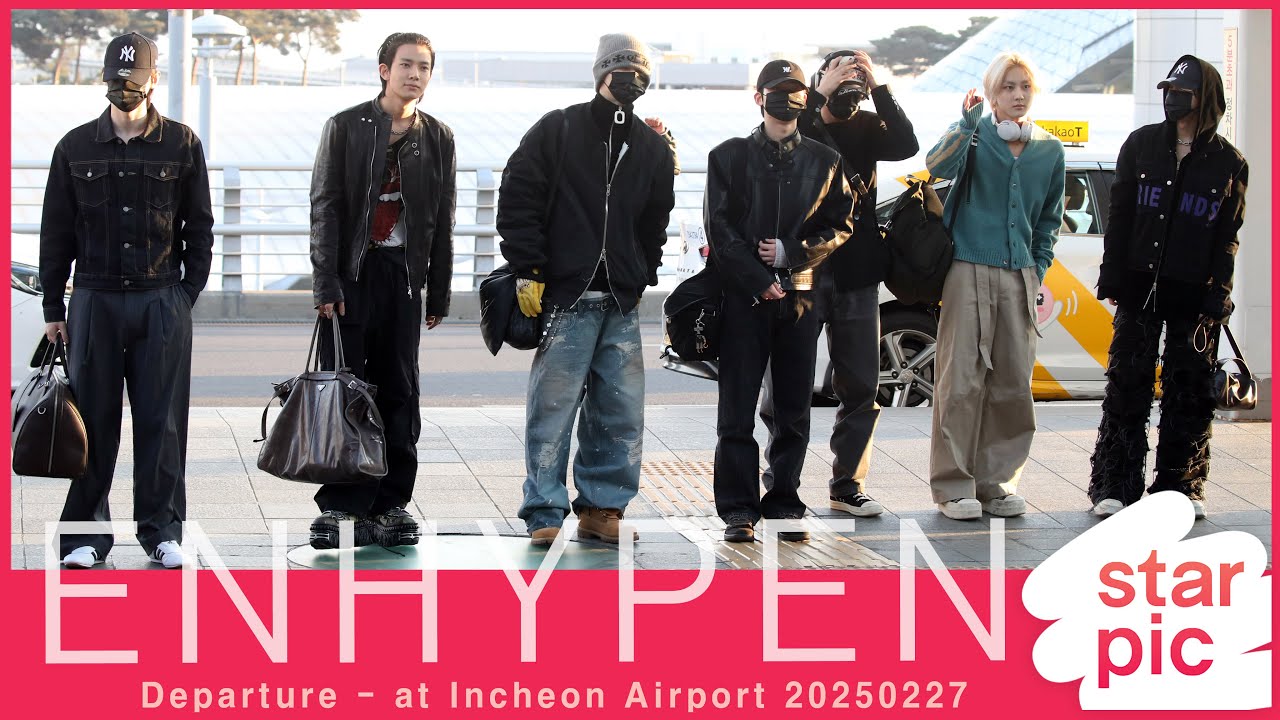 엔하이픈 '항상 밝은인사 고마워요!'  [STARPIC] / ENHYPEN Departure - at Incheon Airport 20250227