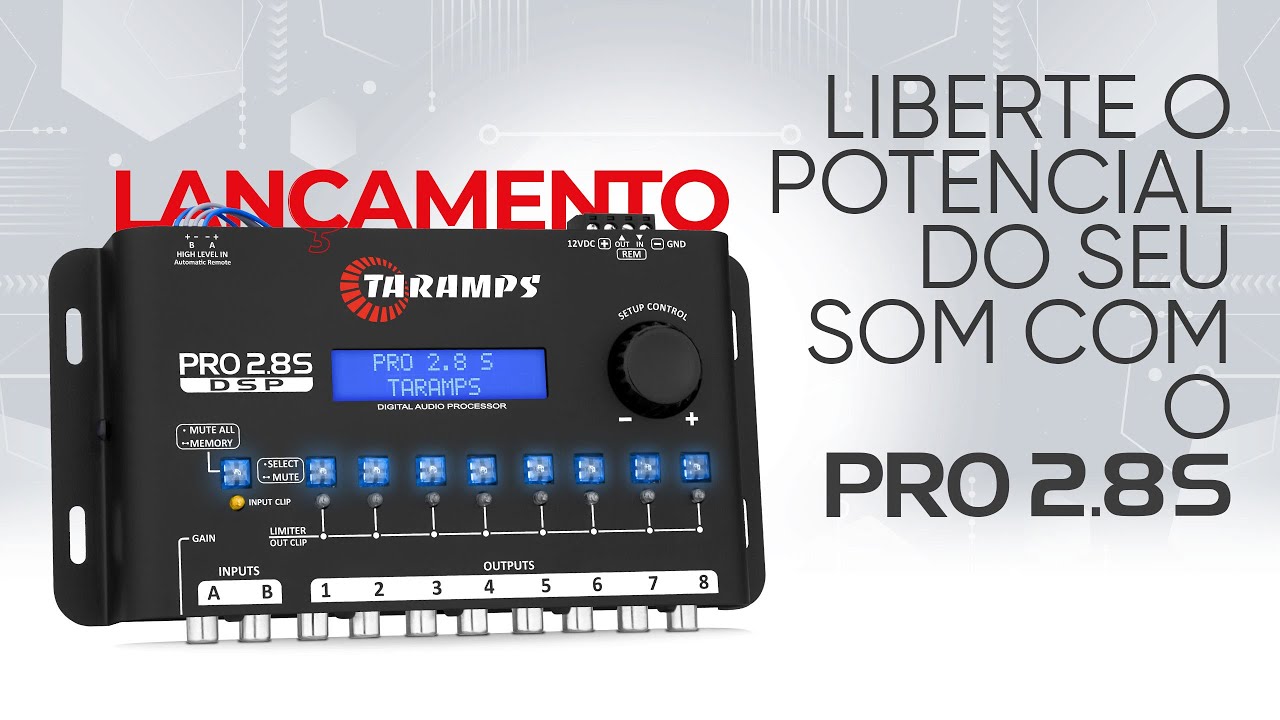 Processador de Áudio Taramps de 8 Vias - Modelo Pro 2.8S