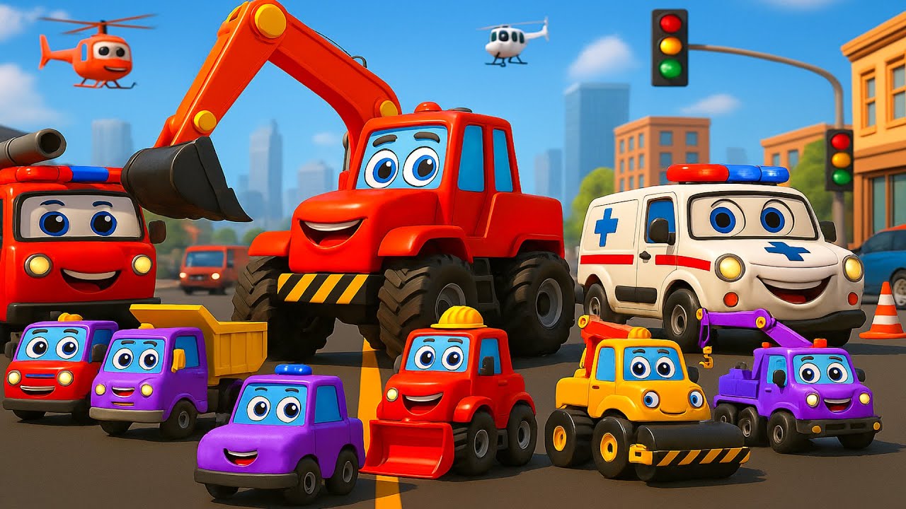 Unexpected Sinkhole! Construction Vehicles Help the Road Roller 🚜💪 | Funny Vehicles Animation