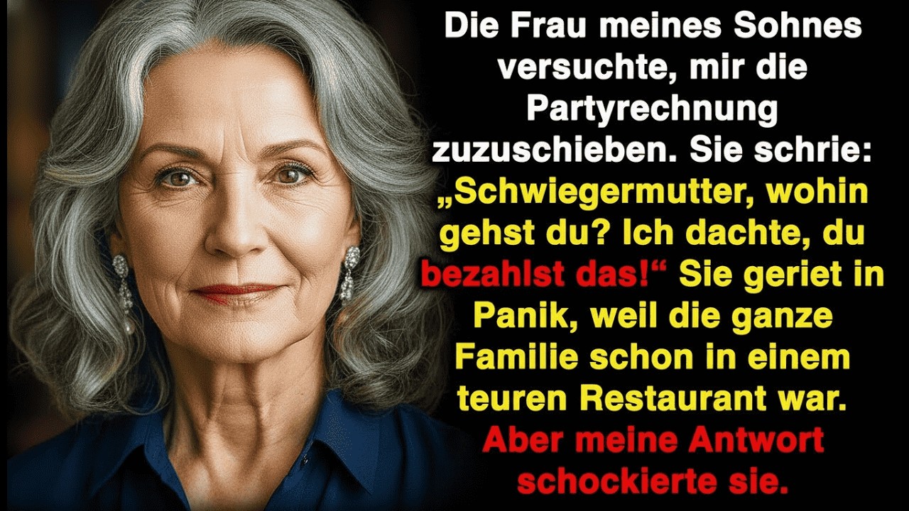 Die Frau meines Sohnes wollte mir die Partyrechnung geben, aber was sie dann hörte, war schockierend