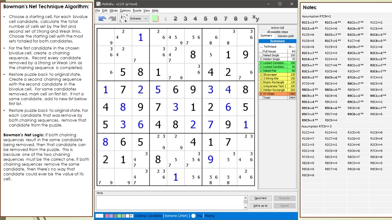 dxSudoku #104 Bowman's Net Puzzle-Solving Technique