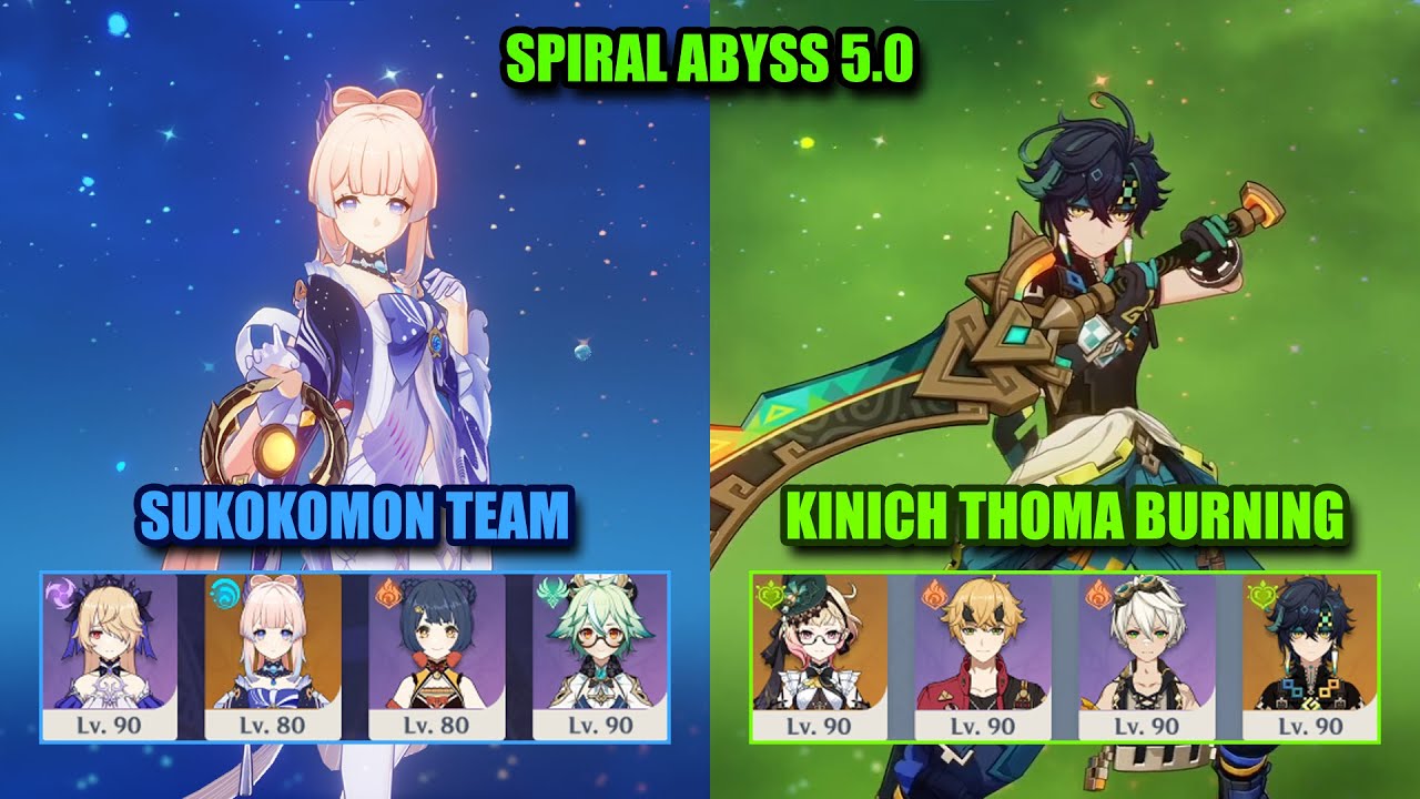 Kinich Thoma Burning & Kokomi Sukokomon | NEW Spiral Abyss 5.0 | Genshin Impact