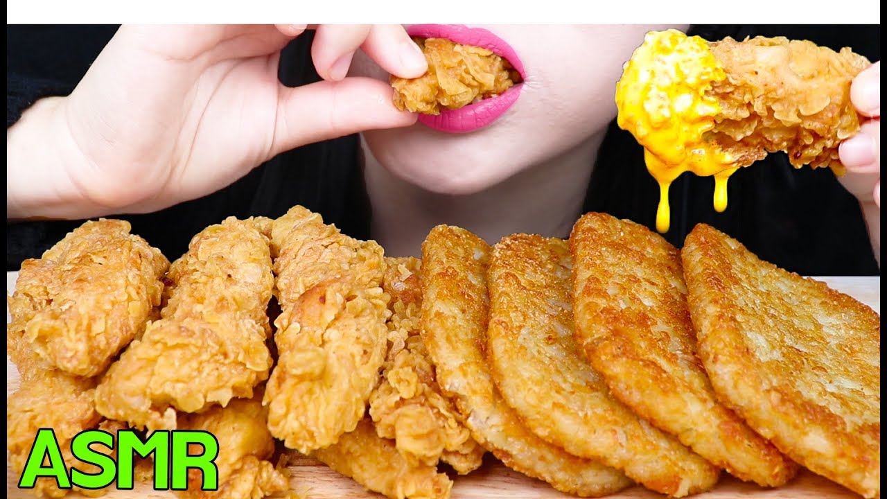 ASMR *CHEESY CHICKEN TENDER + HASH BROWN *KFC 치킨텐더 해쉬브라운 먹방 (EATING SOUNDS) NO TALKING MUKBANG