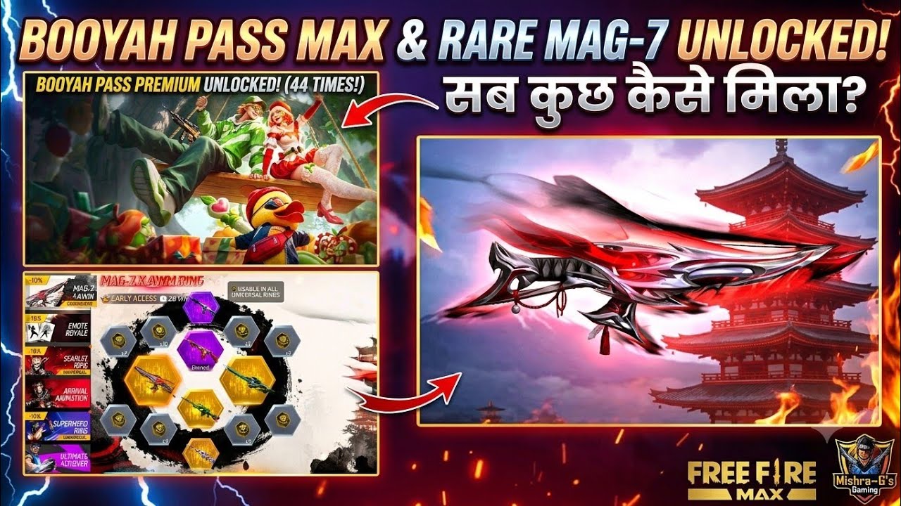 WASTED 5,000+ 💎😭 MAG 7 X AWM RING EVENT SPIN 🤯 FREE FIRE BOOYAH PAS 💥 FREE FIRE NEW EVENT