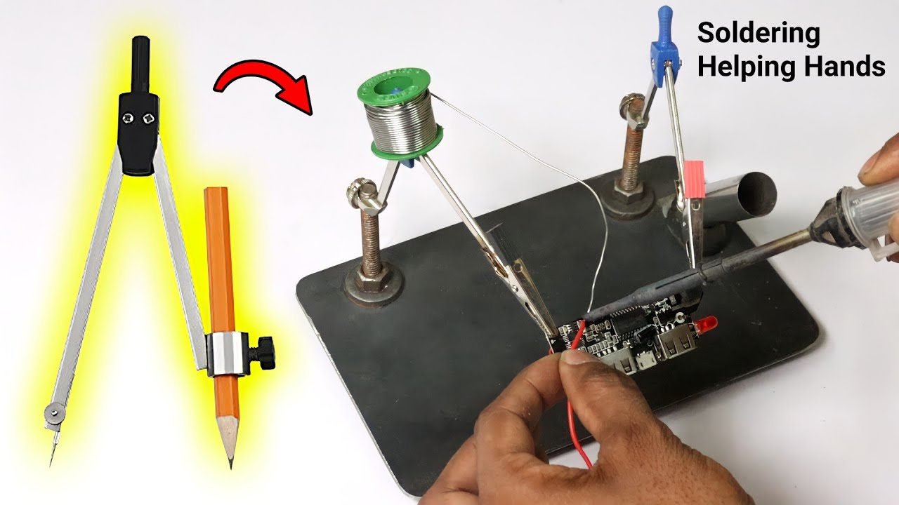 Diy Soldering Helping Hands very easy and cheapest using Pencil Compass in hindi