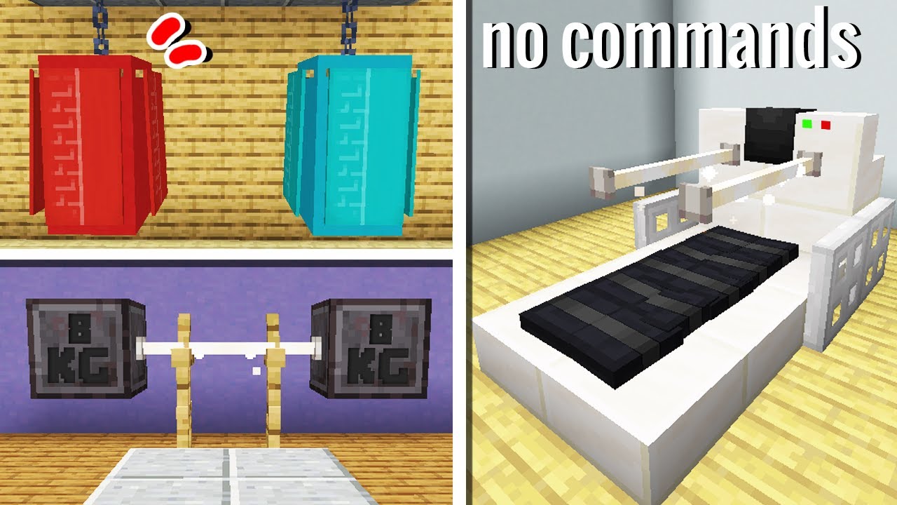 Gym Equipment Building DESIGNS in Minecraft & Bedrock (NO COMMANDS!)