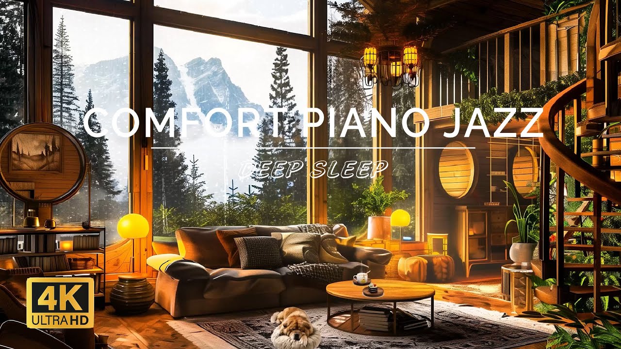Comfort Piano Jazz Instrumental for Deep Sleep | Sleep Slow Jazz Music in Rain Sound