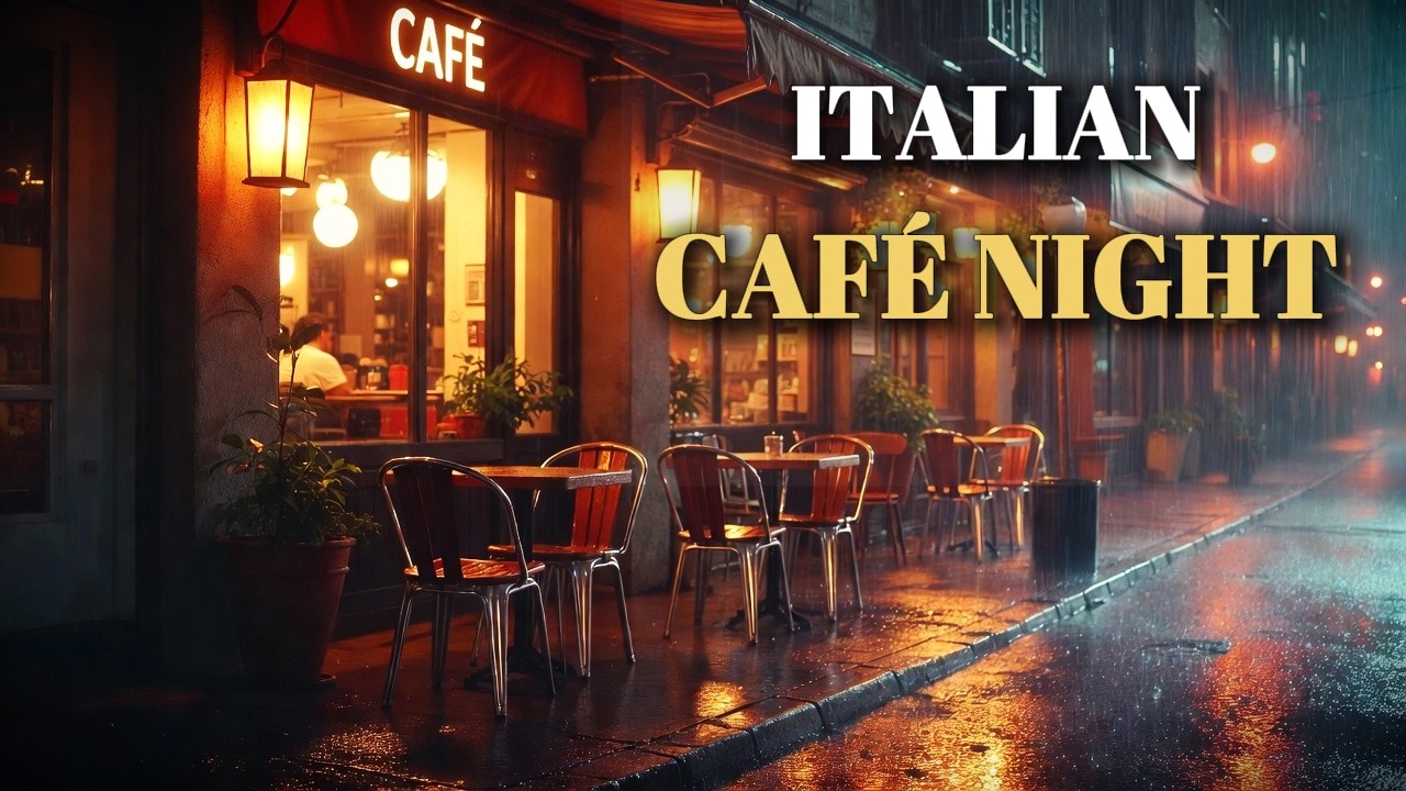 Italian Café Night Music | Relaxing Rainy Night Instrumental
