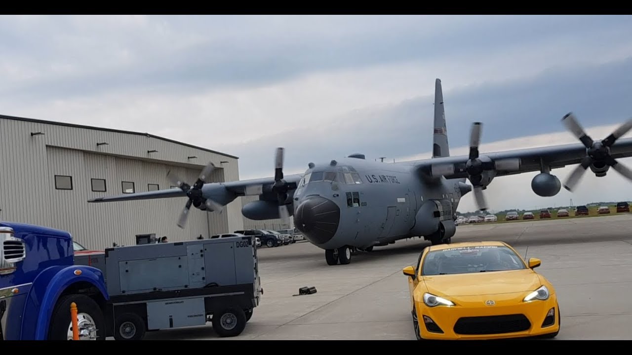 C-130 HERCULES START UP, Take Off, Landing, Taxi