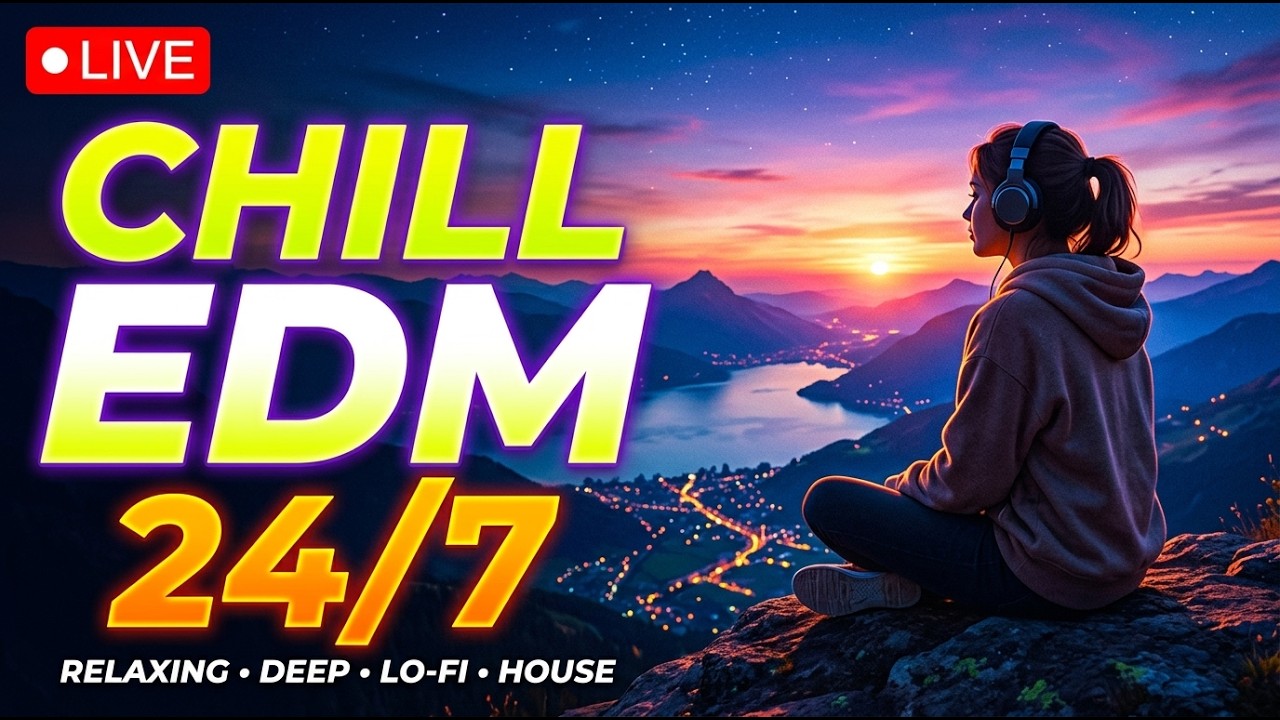 EDM Chill Live 24/7 🎧 Soft Electronic Beats for Everyday Mood 🎶