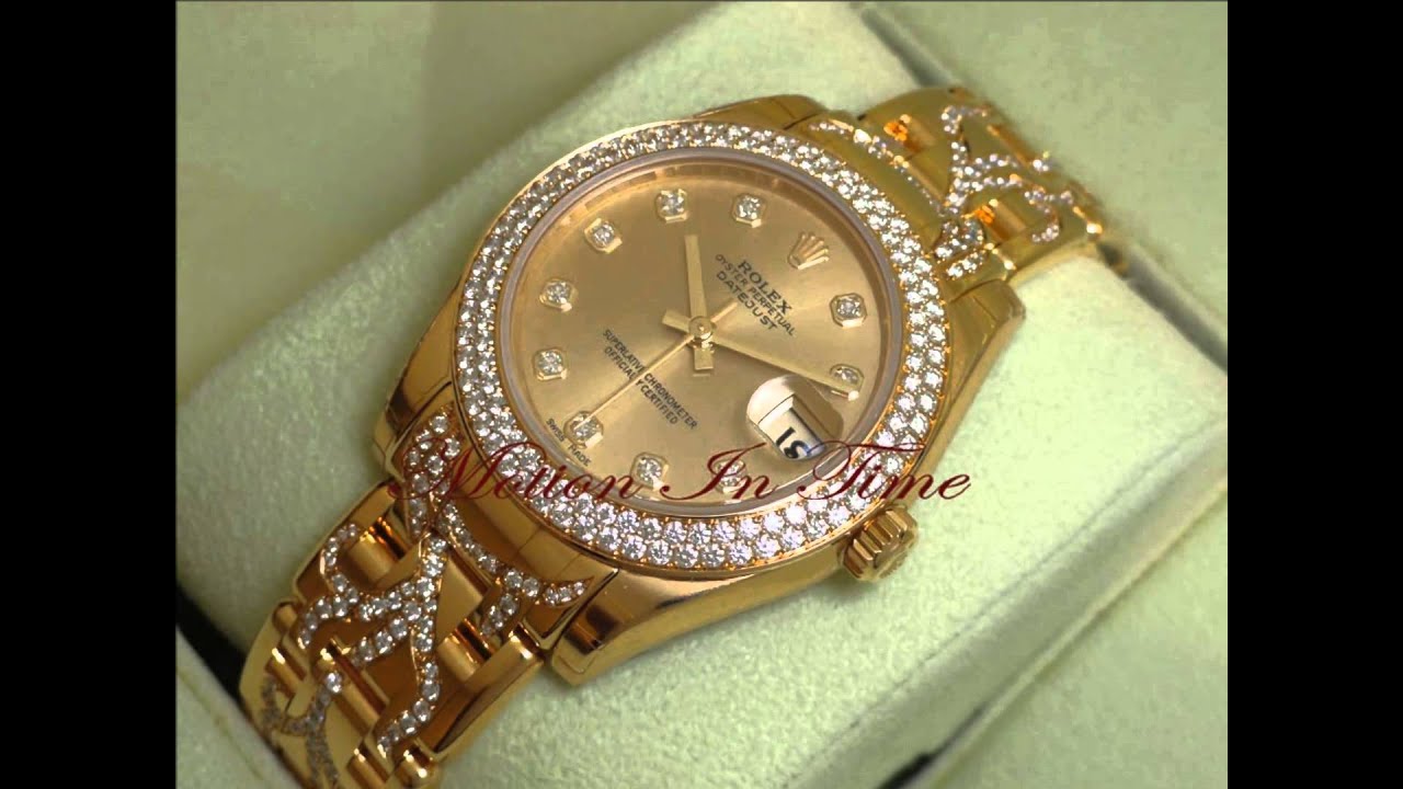Rolex Pearlmaster Medium Size 34mm Masterpiece Diamond Yellow Gold Flame, Ref 81338
