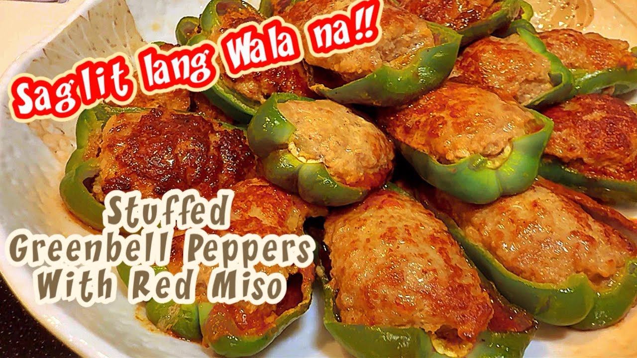 Stuffed Greenbell Peppers With Red Miso (Japanese-Style)