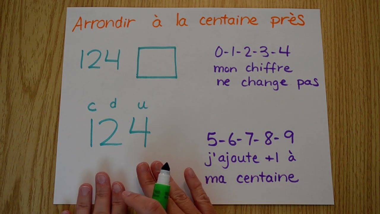 Mathématique - arrondir un nombre à la centaine (en regardant le chiffre à droite)