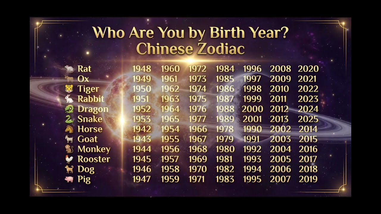🔮 Who Are You by Birth Year? Chinese Zodiac Explained | Full Chart