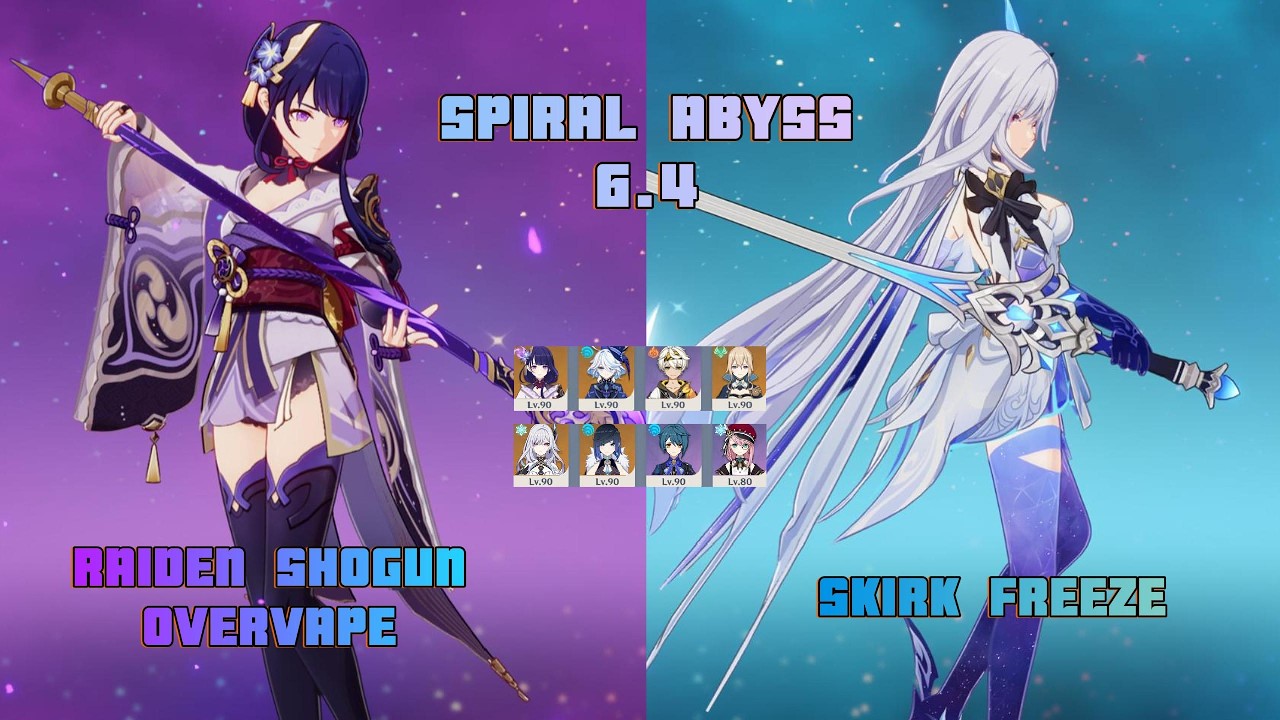 C0 Raiden Shogun Overvape & C0 Skirk Freeze | Spiral Abyss 6.4 | Genshin Impact