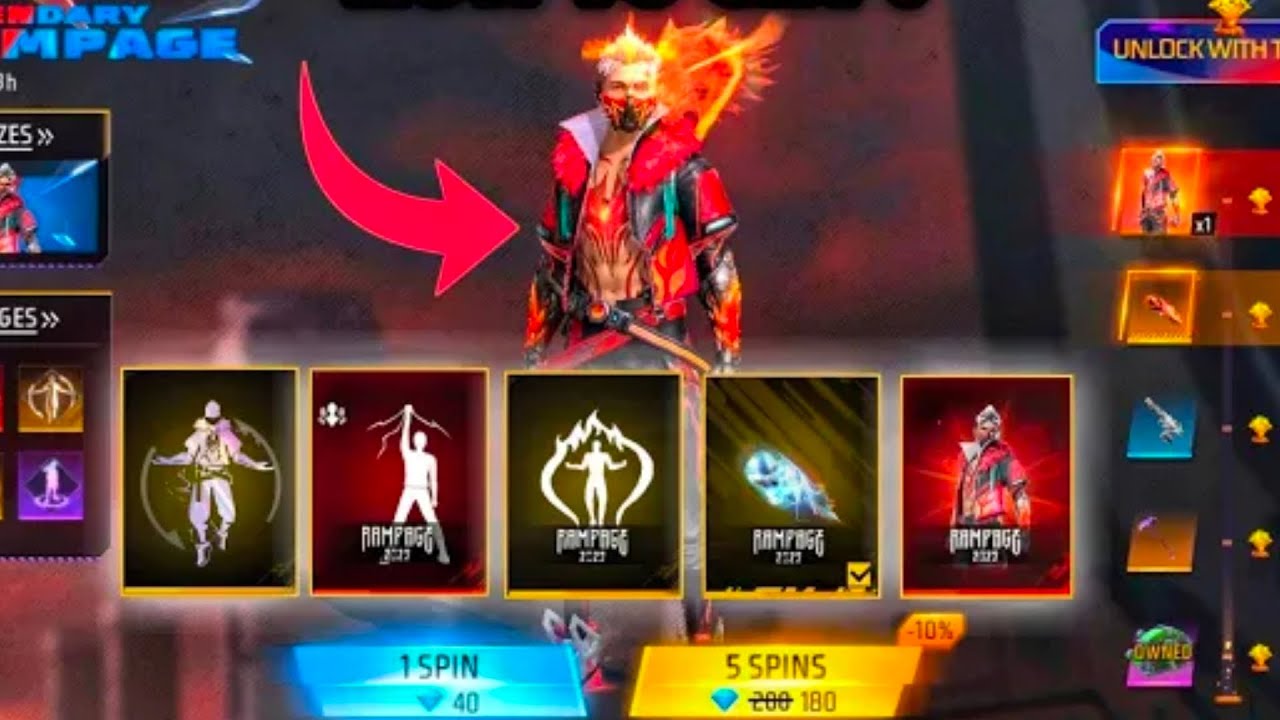 RAMPAGE LEGENDARY BUNDLE RETURN FREE FIRE NEW EVENT FF NEW EVENT TODAY NEW FF EVENT GARENA FREE FIRE
