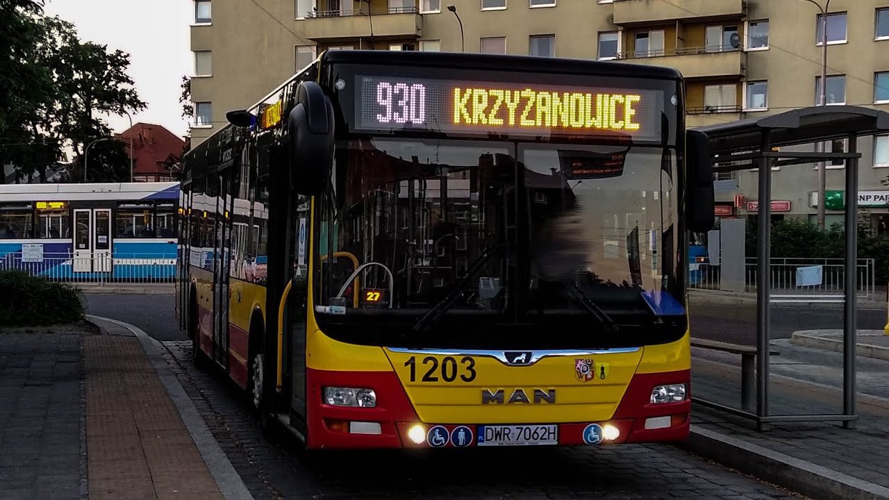 [DLA Wrocław] Linia 930 (Cała trasa) MAN NL293 #1203 (ex. Michalczewski Wrocław #4425)
