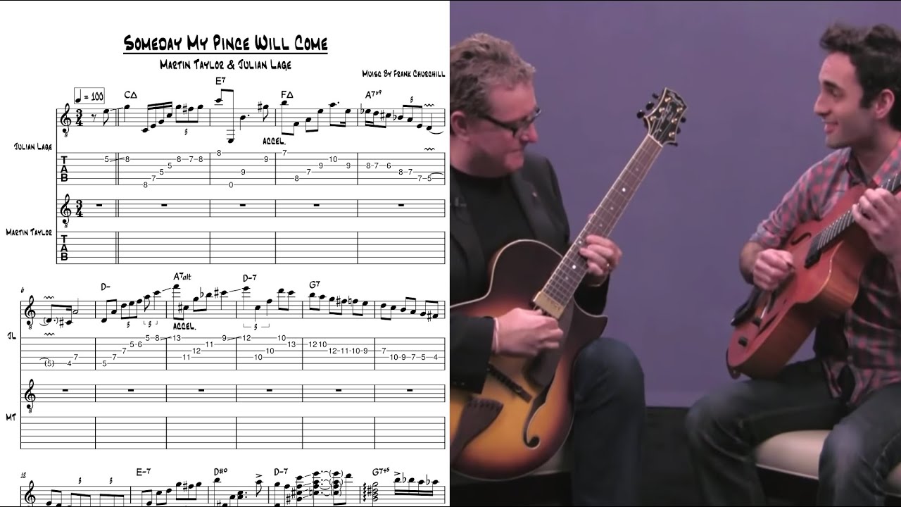Martin Taylor & Julian Lage - Someday My Prince Will Come (Transcription)