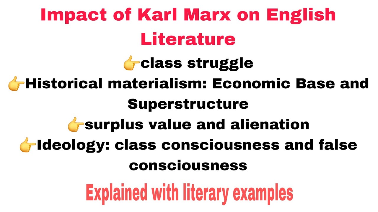 Impact of Karl Marx on English Literature || Marxism || explained in Hindi with examples